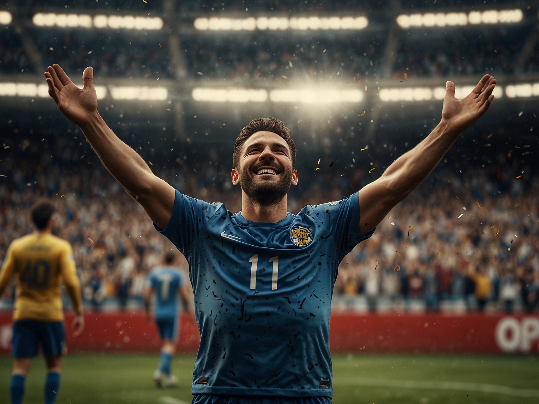 Atleta celebrando una victoria - Mostbet Perú